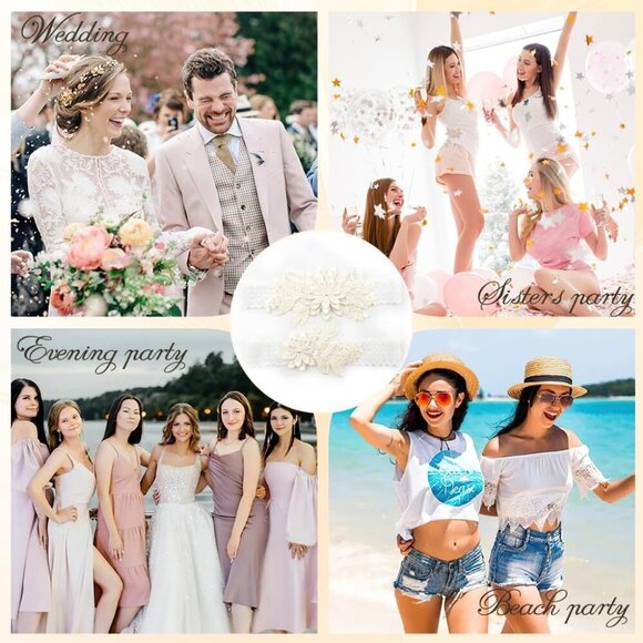 🆕Women Pink Garters Bride Wedding Garter Thigh Wedding Garter Set for Brid - Picture 6 of 6